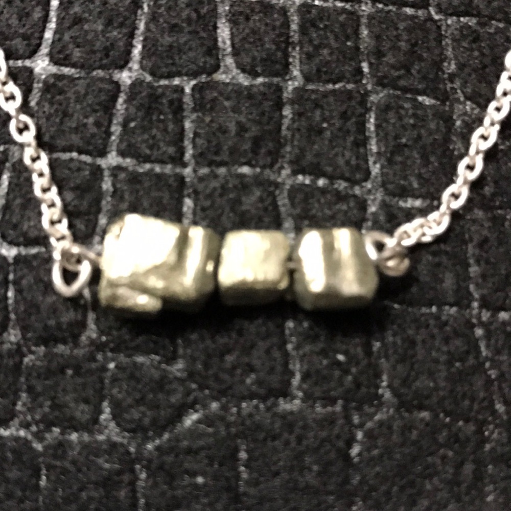 Silver Bar/Stone Nugget Necklace Duo - Picture 5 of 5